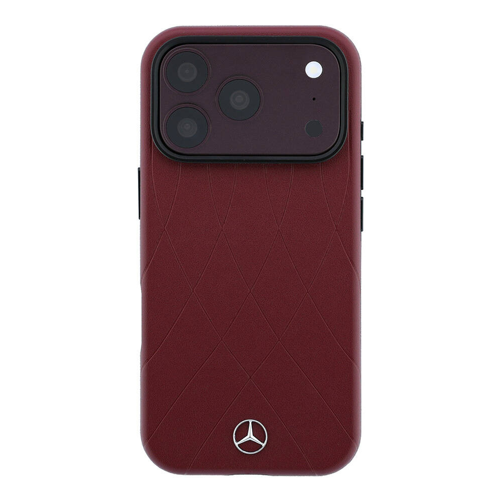Apple iPhone 18 Pro Max Kılıf Mercedes Benz Orjinal Lisanslı M-safe Şarj Özellikli 3D Metal Logolu Crossed Lines Kapak - 3