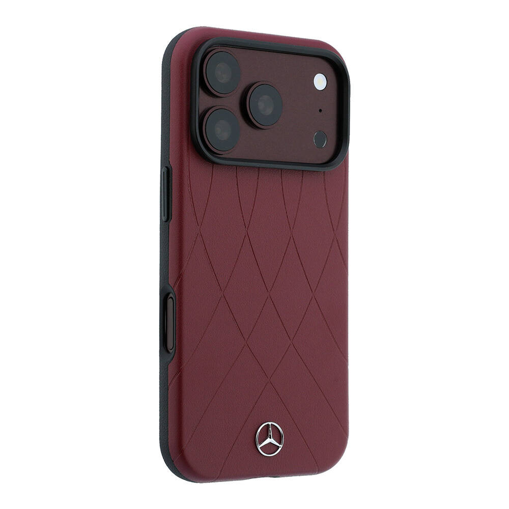 Apple iPhone 18 Pro Max Kılıf Mercedes Benz Orjinal Lisanslı M-safe Şarj Özellikli 3D Metal Logolu Crossed Lines Kapak - 4