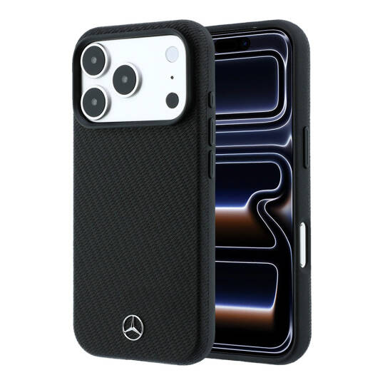 Apple iPhone 18 Pro Max Kılıf Mercedes Benz Orjinal Lisanslı M-safe Şarj Özellikli 3D Metal Logolu Wrap Wood Deri Kapak - 9