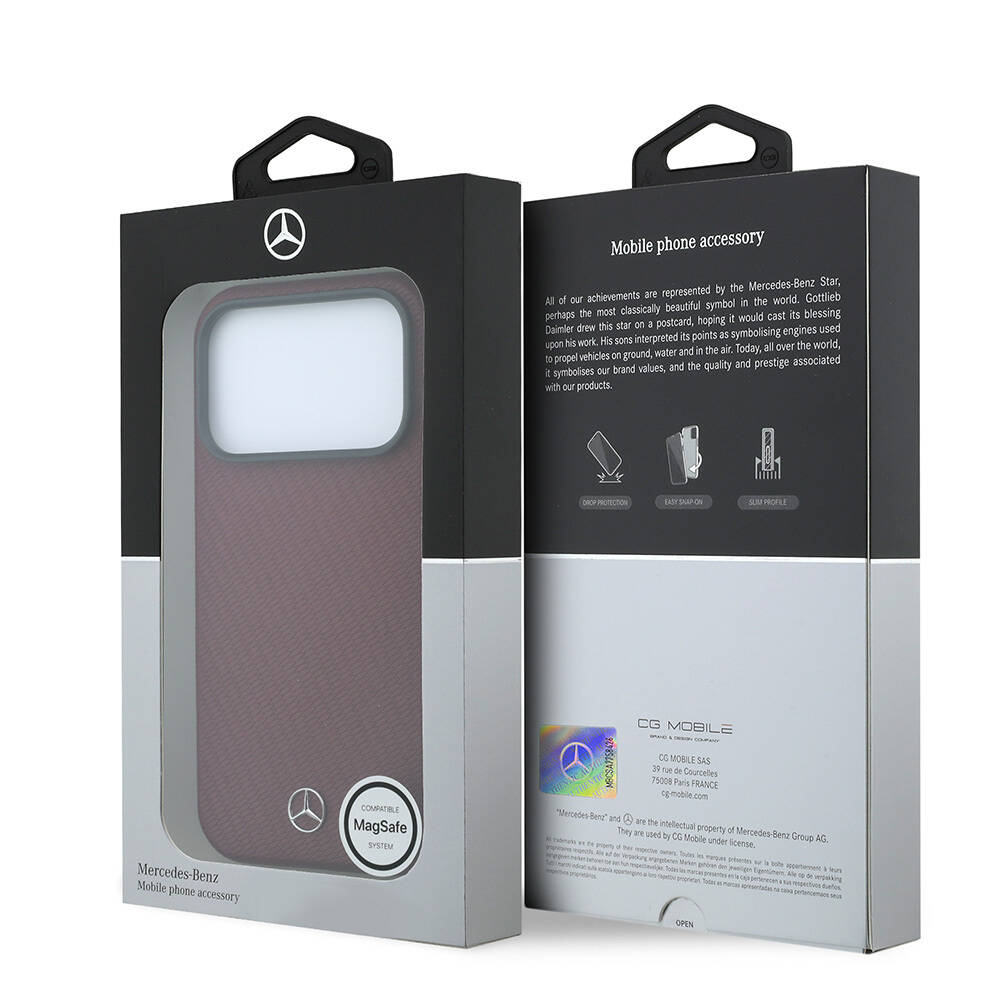 Apple iPhone 18 Pro Max Kılıf Mercedes Benz Orjinal Lisanslı M-safe Şarj Özellikli 3D Metal Logolu Wrap Wood Deri Kapak - 8