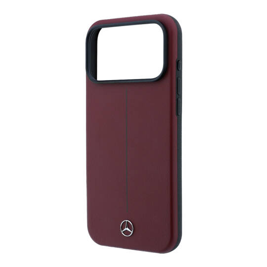 Apple iPhone 18 Pro Max Kılıf Mercedes Benz Orjinal Lisanslı M-safe Şarj Özellikli Metal Yıldız Logolu Çizgili Deri Kapak - 6