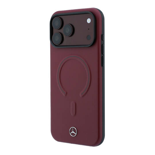 Apple iPhone 18 Pro Max Kılıf Mercedes Benz Orjinal Lisanslı M-safe Şarj Özellikli Metal Yıldız Logolu Kabartmalı Deri Kapak - 2