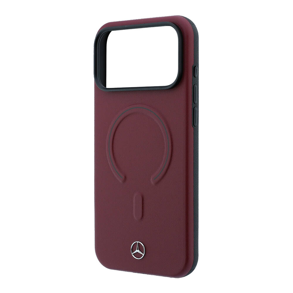 Apple iPhone 18 Pro Max Kılıf Mercedes Benz Orjinal Lisanslı M-safe Şarj Özellikli Metal Yıldız Logolu Kabartmalı Deri Kapak - 6