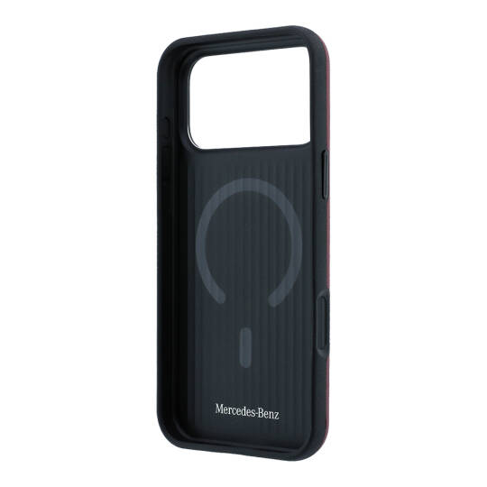 Apple iPhone 18 Pro Max Kılıf Mercedes Benz Orjinal Lisanslı M-safe Şarj Özellikli Metal Yıldız Logolu Kabartmalı Deri Kapak - 7