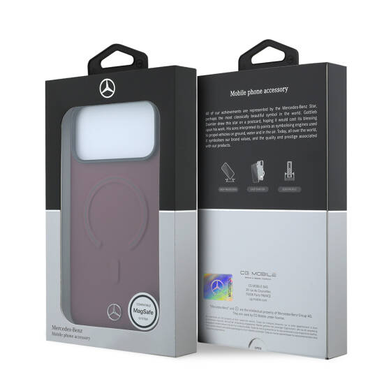 Apple iPhone 18 Pro Max Kılıf Mercedes Benz Orjinal Lisanslı M-safe Şarj Özellikli Metal Yıldız Logolu Kabartmalı Deri Kapak - 8
