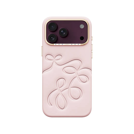 Apple iPhone 18 Pro Max Kılıf Oyma Desenli Arka Yüzey Coehl Cloude Kapak Açık Pembe