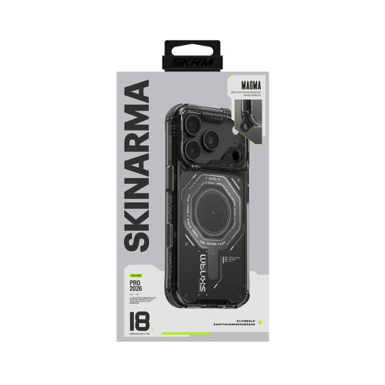 Apple iPhone 18 Pro Max Kılıf SkinArma M-safe Şarj Özellikli Airbag Tasarımlı Magma Kapak - 33