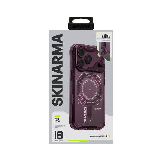 Apple iPhone 18 Pro Max Kılıf SkinArma M-safe Şarj Özellikli Airbag Tasarımlı Magma Kapak - 10