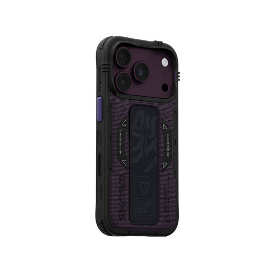 Apple iPhone 18 Pro Max Kılıf SkinArma M-safe Şarj Özellikli Airbag Tasarımlı Standlı Phantom Kapak Bordo
