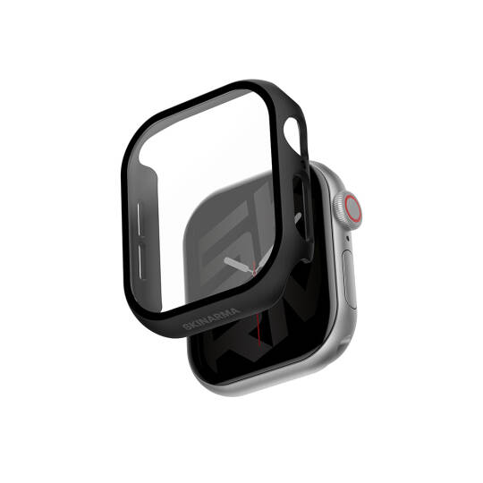 Apple Watch 10 42mm Skinarma Gado Sert Silikon Kasa ve Ekran Koruyucu Siyah
