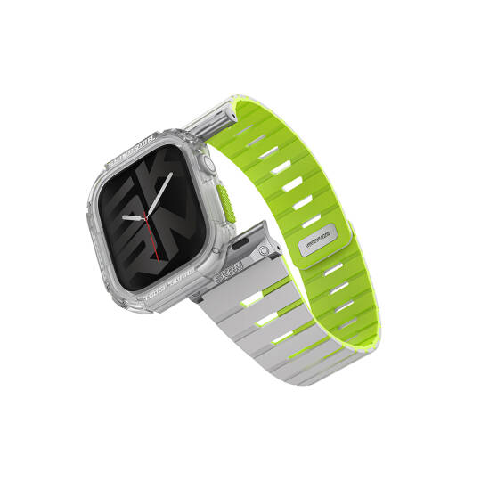 Apple Watch 10 42mm Skinarma Nightglow Atom TPU Kasa Koruyucu + Gemini Silikon Kordon - 2