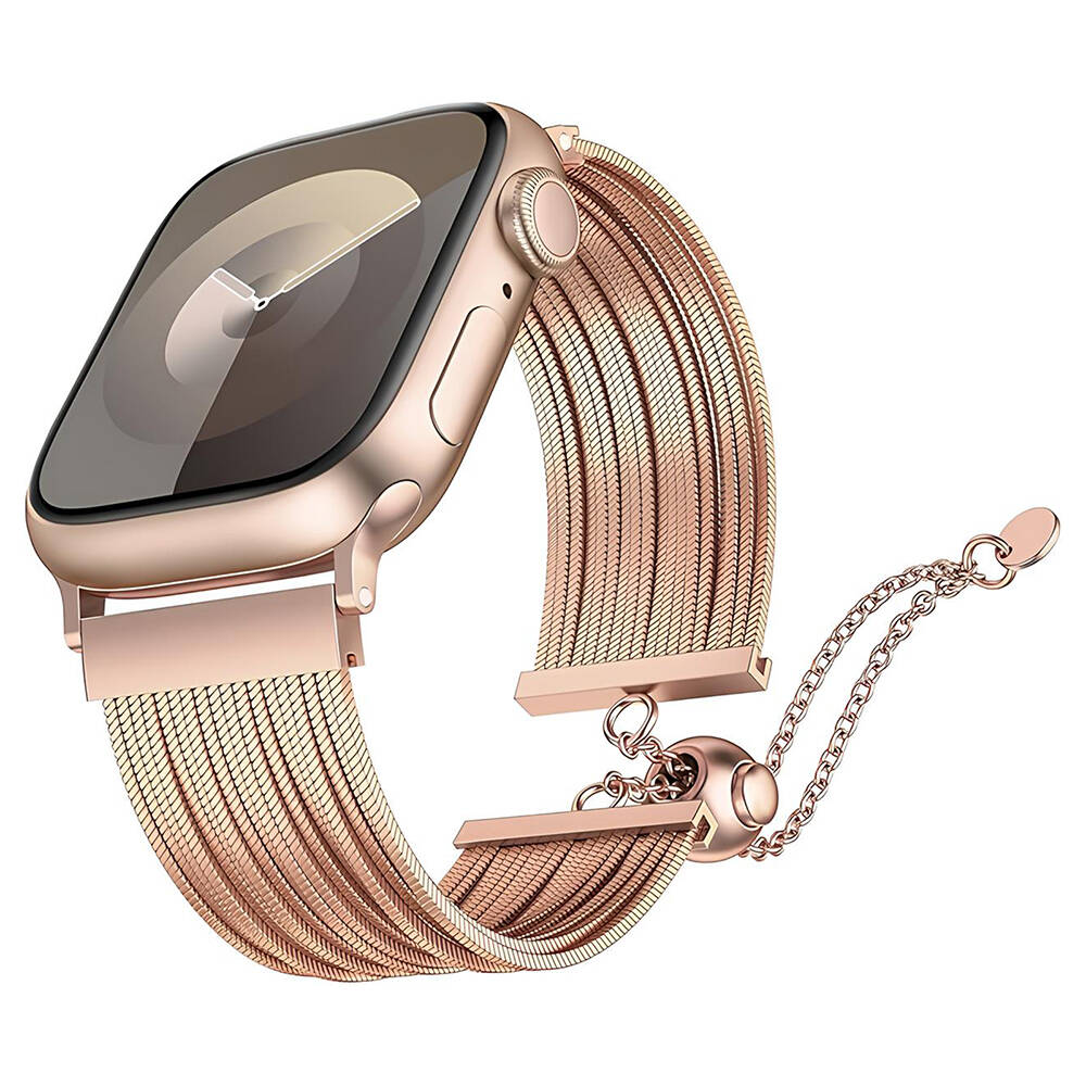 Apple Watch 10 42mm Zore KRD-137 Metal Hasır Kordon - 1