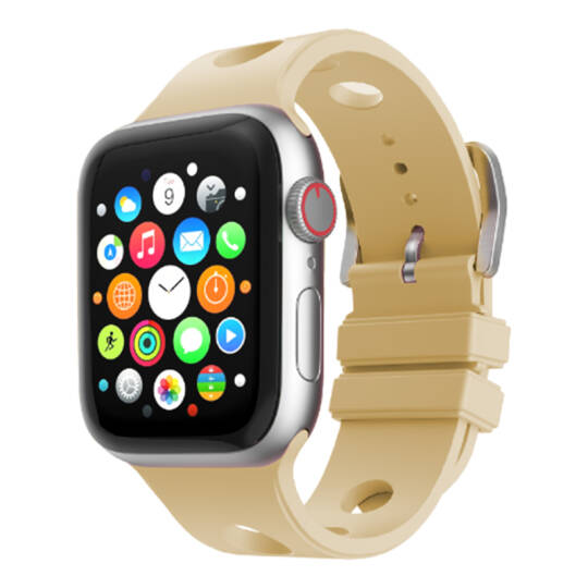 Apple Watch 10 46mm Delikli Tasarım Zore KRD-147 Silikon Kordon - 2