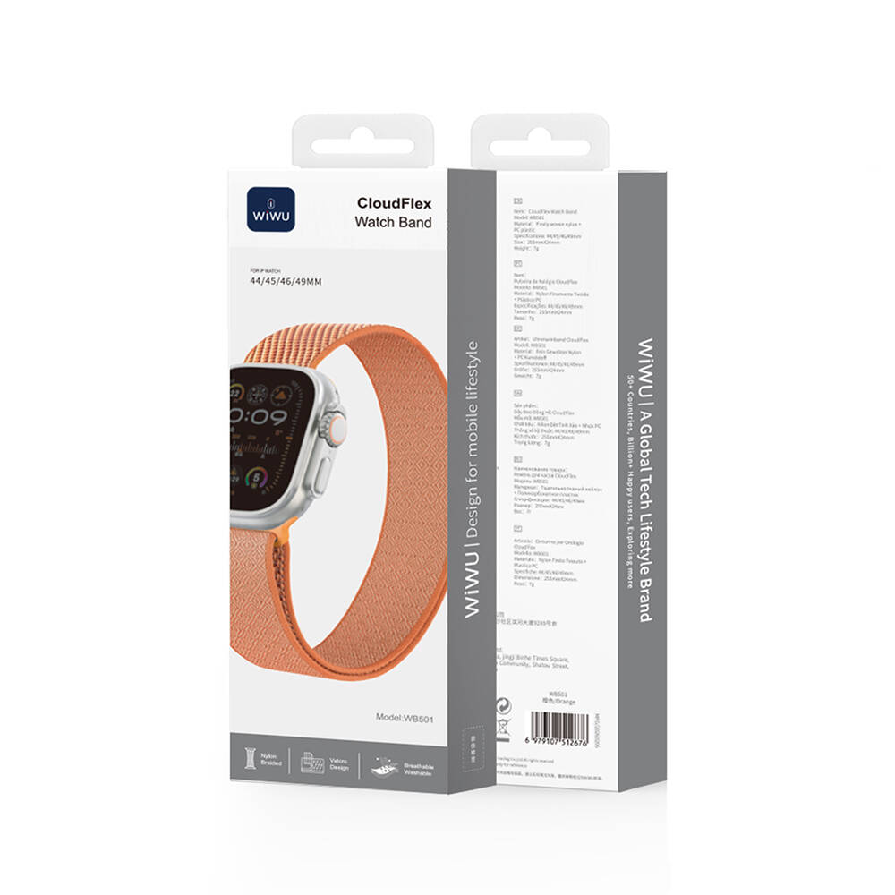 Apple Watch 10 46mm Kordon Wiwu WB501 CloudFlex Serisi Hasır Örgü Strap Kayış - 14