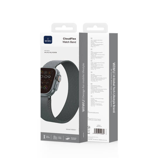 Apple Watch 10 46mm Kordon Wiwu WB501 CloudFlex Serisi Hasır Örgü Strap Kayış - 5
