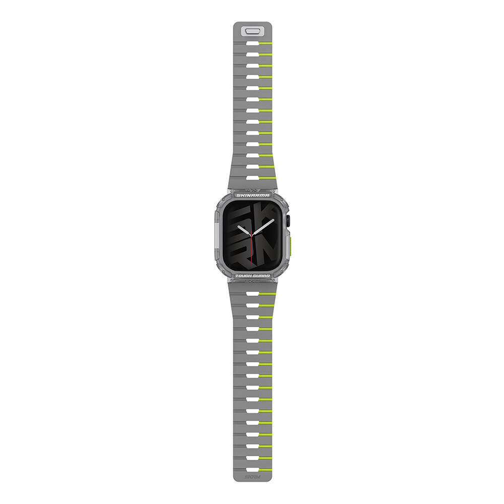 Apple Watch 10 46mm Skinarma Nightglow Atom TPU Kasa Koruyucu + Gemini Silikon Kordon - 4