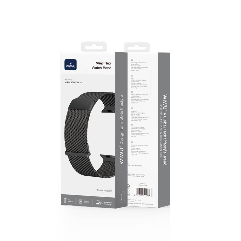 Apple Watch 10 46mm Wiwu MagFlex Secure Serisi Metal Kordon - 12