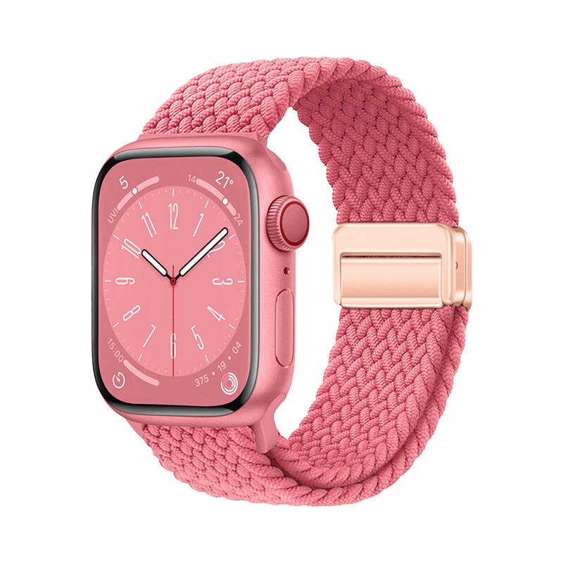 Apple Watch 10 46mm Zore KRD-134 Örgü Tasarımlı Hasır Kordon Strap Kayış - 4