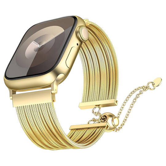Apple Watch 10 46mm Zore KRD-137 Metal Hasır Kordon - 3