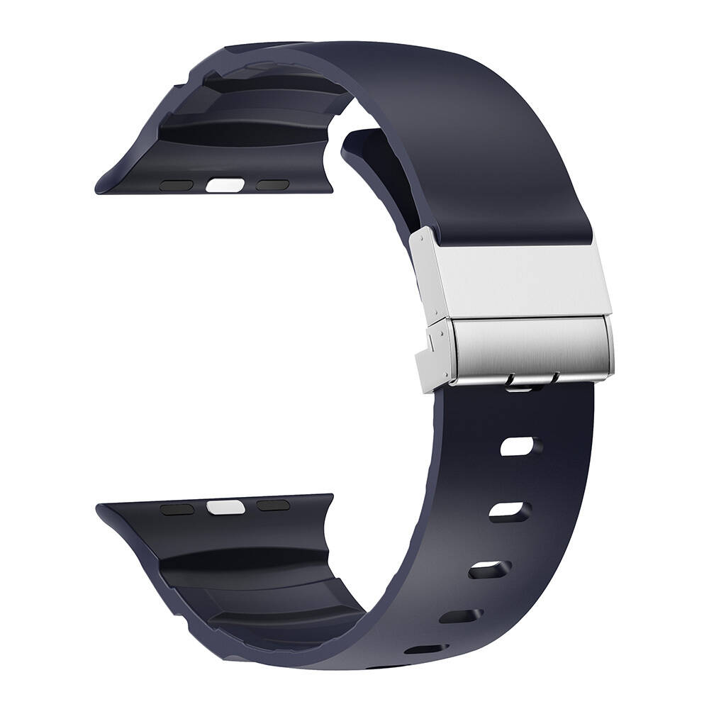 Apple Watch 10 46mm Zore KRD-145 Metal Tokalı Silikon Kordon - 18
