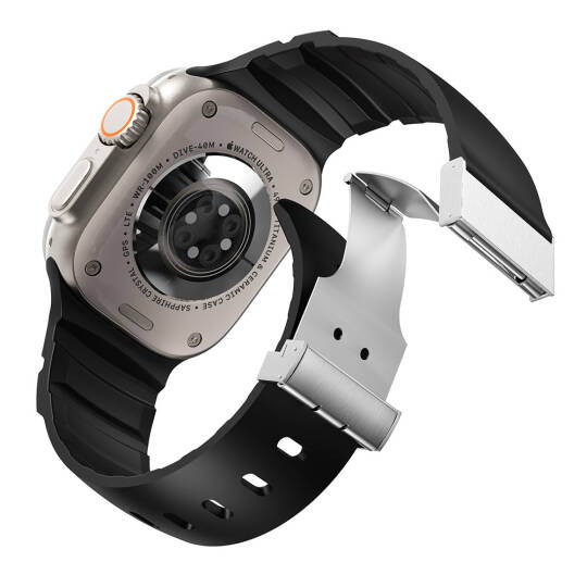 Apple Watch 42mm Zore KRD-145 Metal Tokalı Silikon Kordon - 17