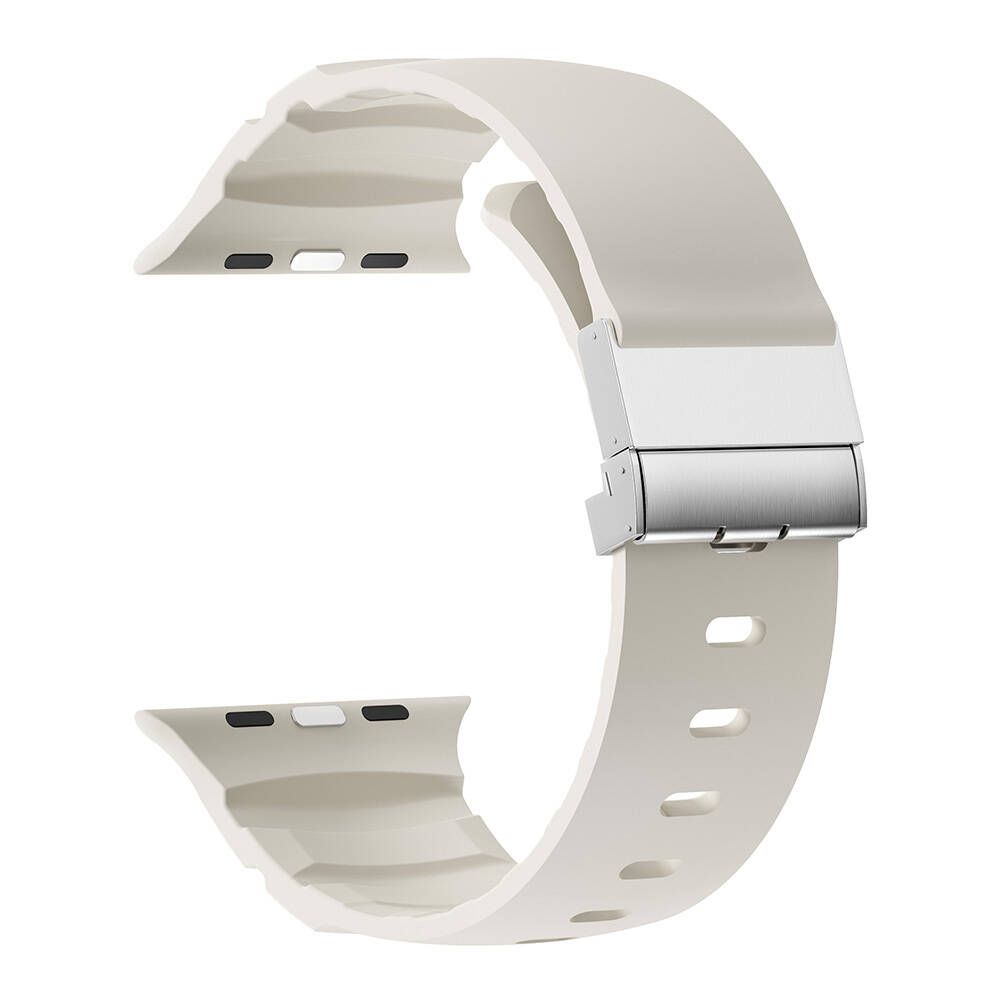 Apple Watch 42mm Zore KRD-145 Metal Tokalı Silikon Kordon - 22