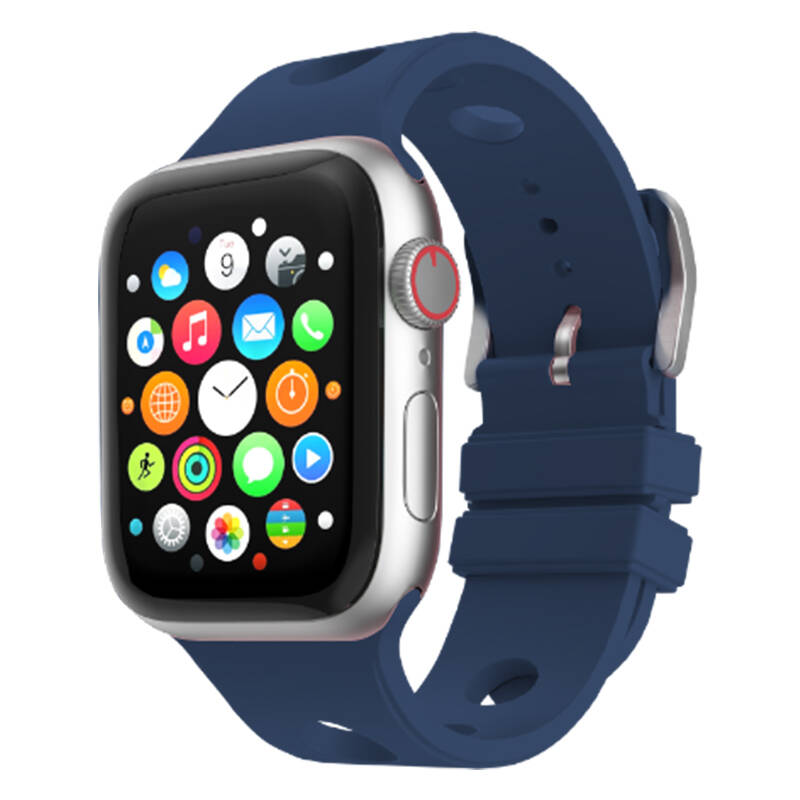 Apple Watch 44mm Delikli Tasarım Zore KRD-147 Silikon Kordon - 14