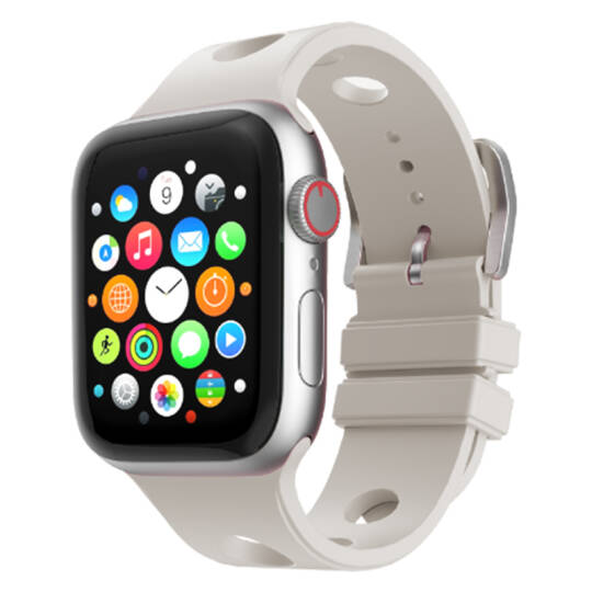Apple Watch 44mm Delikli Tasarım Zore KRD-147 Silikon Kordon - 13