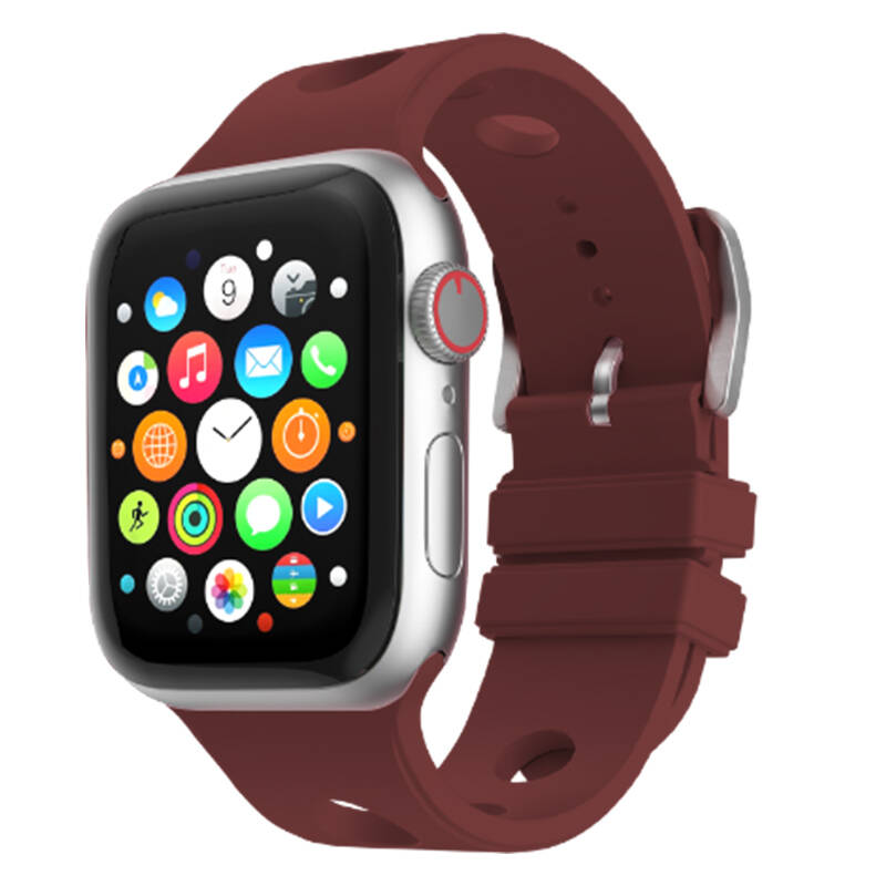 Apple Watch 44mm Delikli Tasarım Zore KRD-147 Silikon Kordon - 12