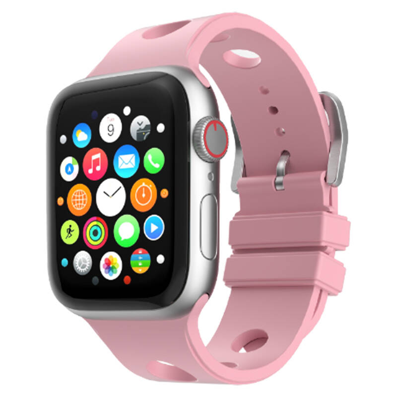 Apple Watch 44mm Delikli Tasarım Zore KRD-147 Silikon Kordon - 5
