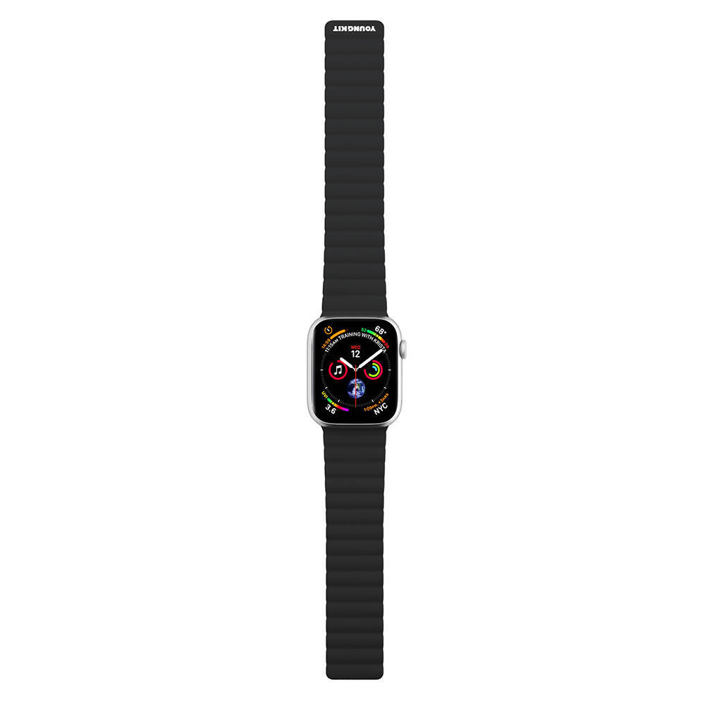 Apple Watch 44mm Kordon Youngkit Classical Magnetik Tak Çıkar Silikon Strap Kayış - 2