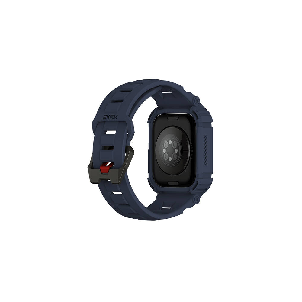 Apple Watch 44mm Skinarma Mecha 2in1 TPU Kasa Koruyucu + Silikon Kordon - 10