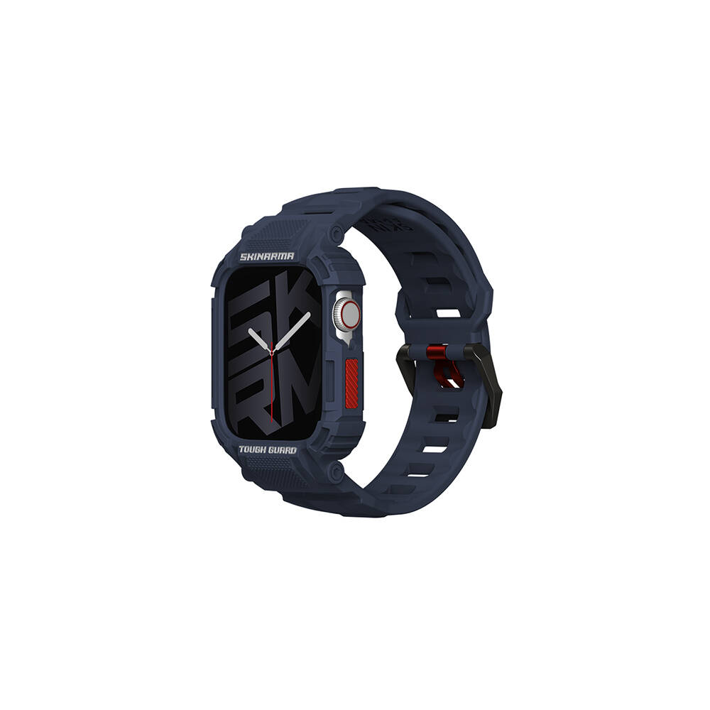 Apple Watch 44mm Skinarma Mecha 2in1 TPU Kasa Koruyucu + Silikon Kordon - 2