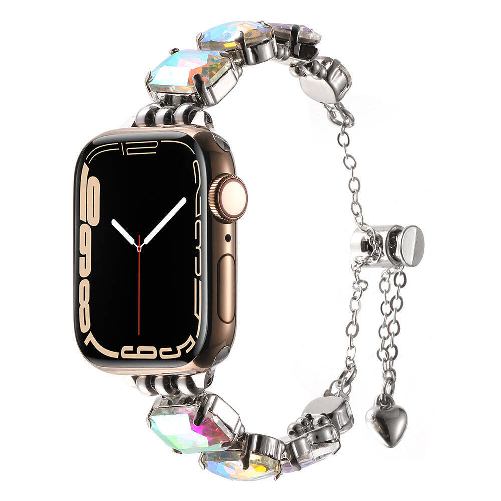 Apple Watch 44mm Zore KRD-115 Renkli Taş Tasarımlı Kordon - 4