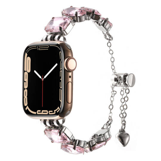 Apple Watch 44mm Zore KRD-115 Renkli Taş Tasarımlı Kordon - 5