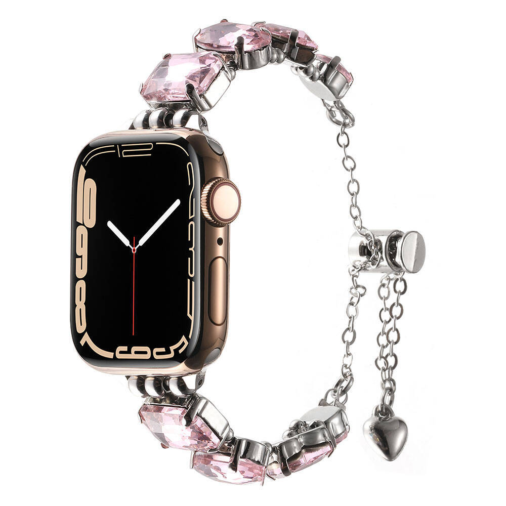 Apple Watch 44mm Zore KRD-115 Renkli Taş Tasarımlı Kordon - 5