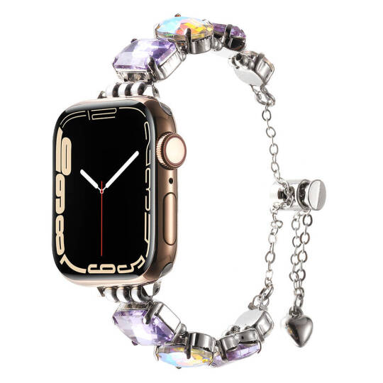 Apple Watch 44mm Zore KRD-115 Renkli Taş Tasarımlı Kordon - 6