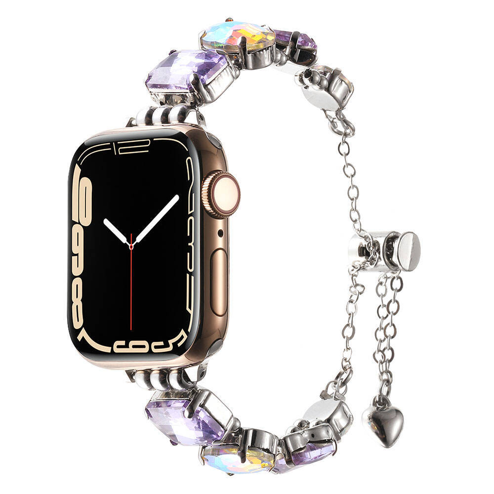 Apple Watch 44mm Zore KRD-115 Renkli Taş Tasarımlı Kordon - 6