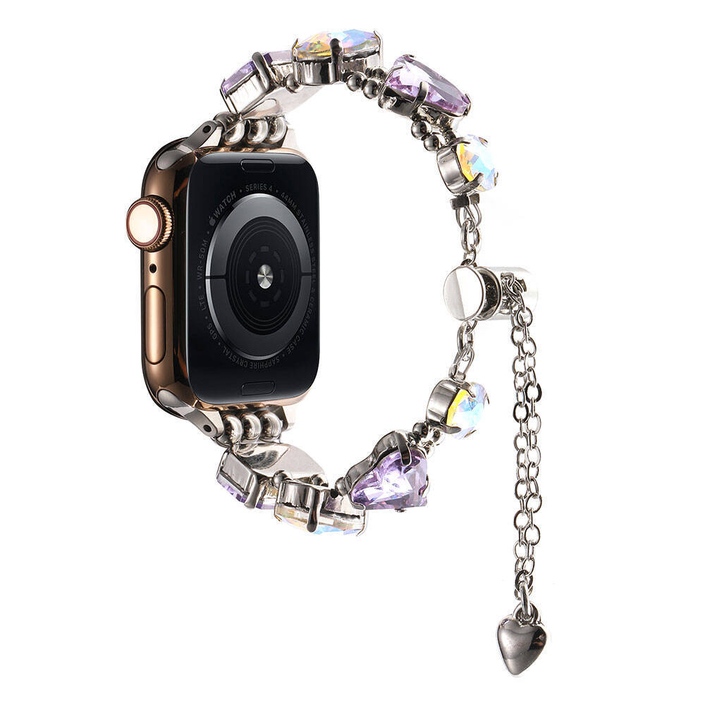 Apple Watch 44mm Zore KRD-115 Renkli Taş Tasarımlı Kordon - 7