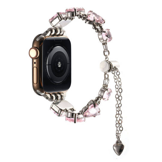 Apple Watch 44mm Zore KRD-115 Renkli Taş Tasarımlı Kordon - 8