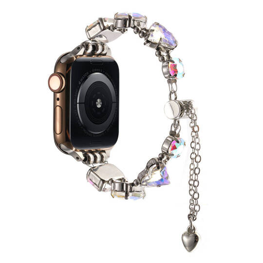 Apple Watch 44mm Zore KRD-115 Renkli Taş Tasarımlı Kordon - 9
