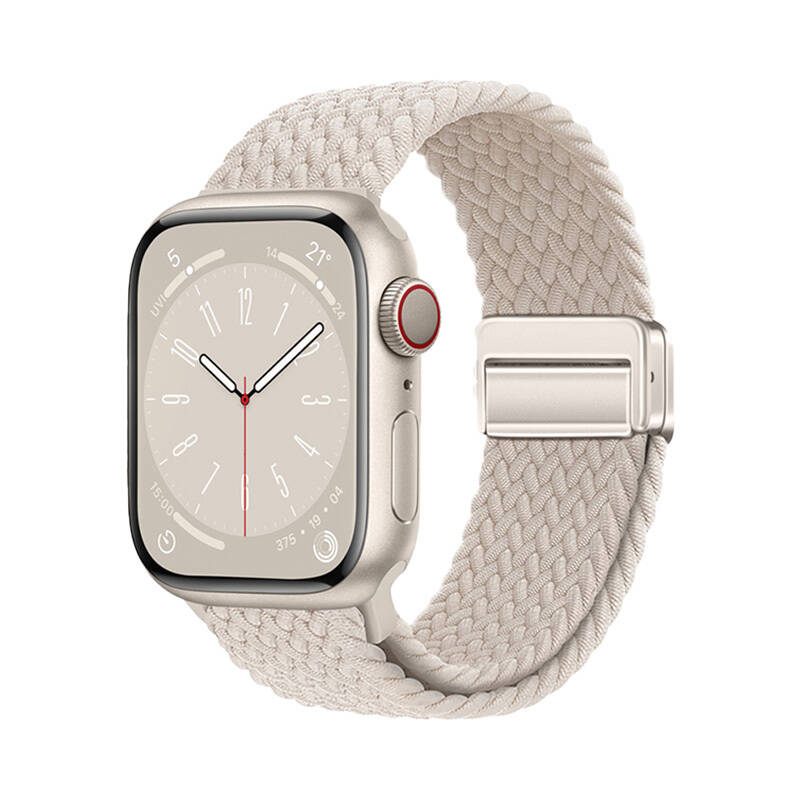 Apple Watch 44mm Zore KRD-134 Örgü Tasarımlı Hasır Kordon Strap Kayış - 1