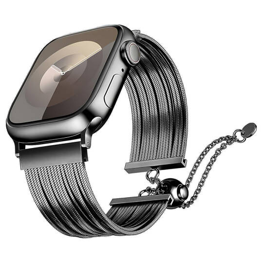 Apple Watch 44mm Zore KRD-137 Metal Hasır Kordon - 2