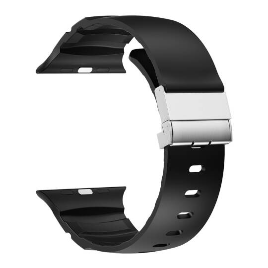 Apple Watch 44mm Zore KRD-145 Metal Tokalı Silikon Kordon - 7