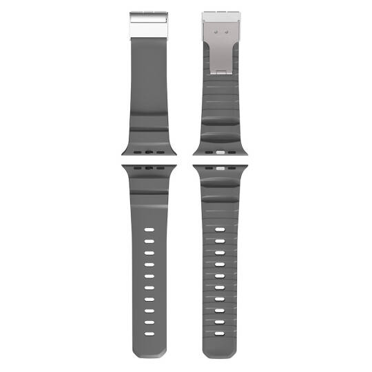 Apple Watch 44mm Zore KRD-145 Metal Tokalı Silikon Kordon - 17