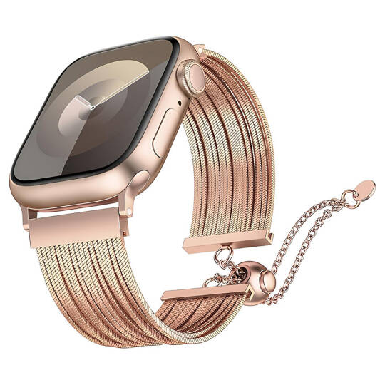 Apple Watch 7 41mm Zore KRD-137 Metal Hasır Kordon