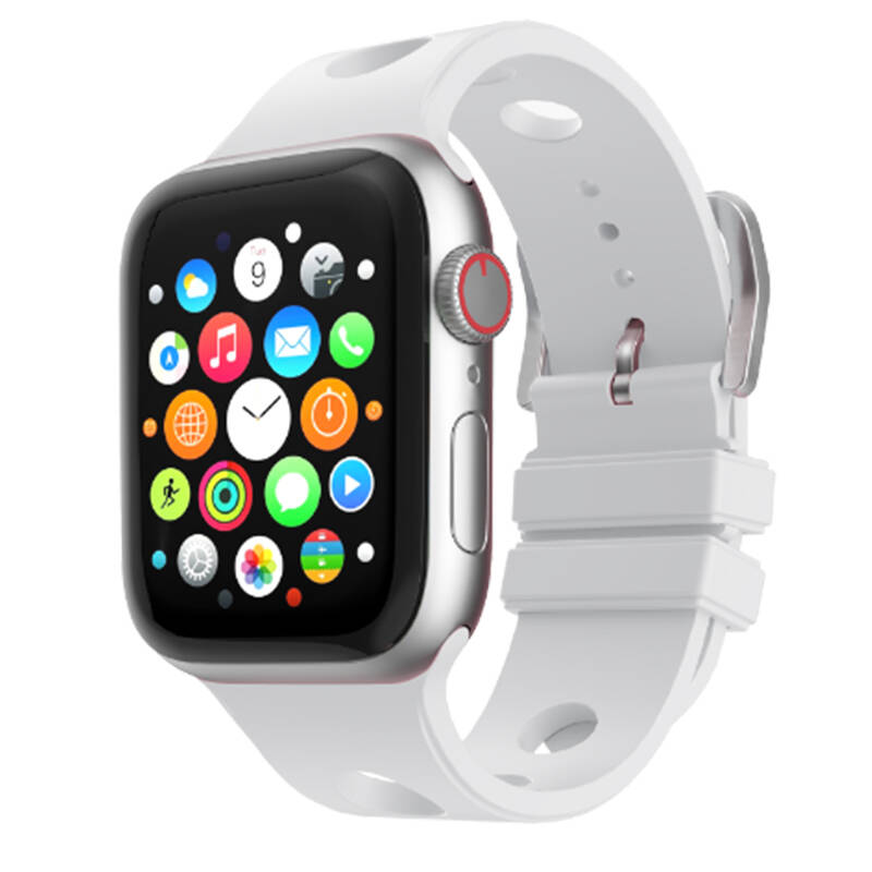 Apple Watch 7 45mm Delikli Tasarım Zore KRD-147 Silikon Kordon - 9