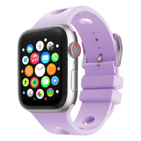 Apple Watch 7 45mm Delikli Tasarım Zore KRD-147 Silikon Kordon - 8