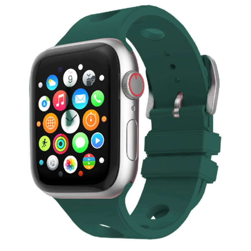 Apple Watch 7 45mm Delikli Tasarım Zore KRD-147 Silikon Kordon - 7
