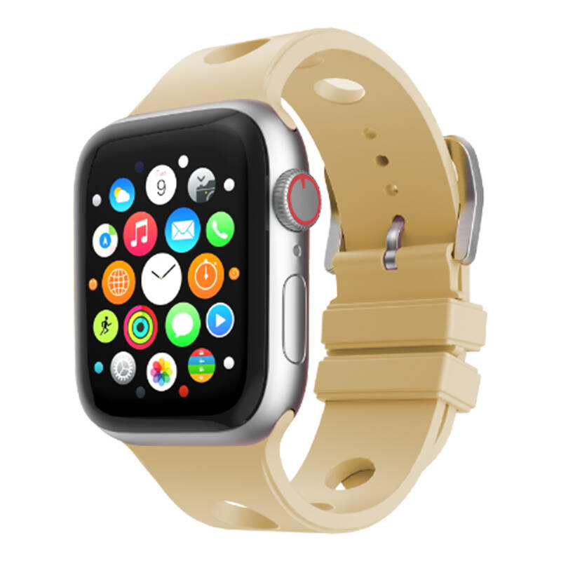 Apple Watch 7 45mm Delikli Tasarım Zore KRD-147 Silikon Kordon - 2